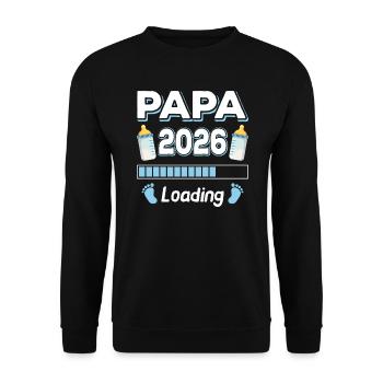 Dad 2026 Loading Mom Dad Parents Son Daughter - Unisex Sweatshirt - black - Front - Alina (178cm) & Michal (187cm)
