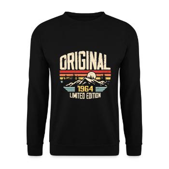 Nostalgic 1964 Birthday Present 1964 - Unisex Sweatshirt - black - Front - Alina (178cm) & Michal (187cm)