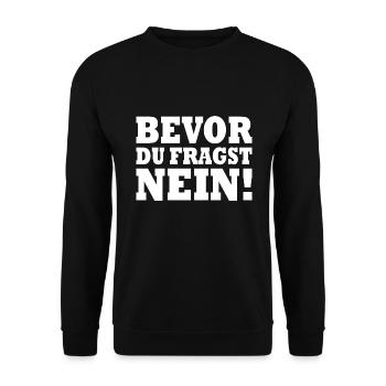 Bevor du fragst nein - Unisex Pullover - Schwarz - Vorne - Alina (178cm) & Michal (187cm)
