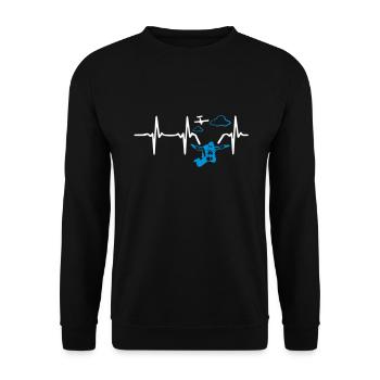 Heart Beat Skydive - Unisex Sweatshirt - black - Front - Alina (178cm) & Michal (187cm)