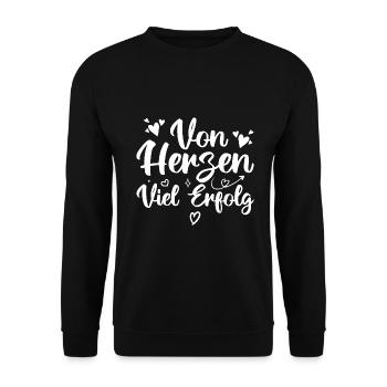 Von Herzen Viel Erfolg - Motivation Ziele - Sweat-shirt Unisexe - noir - Devant - Alina (178cm) & Michal (187cm)