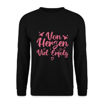 Von Herzen Viel Erfolg - Motivation Ziele - Sweat-shirt Unisexe - noir - Devant - Alina (178cm) & Michal (187cm)