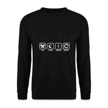 Eat Sleep Design - Architect - Unisex Pullover - Schwarz - Vorne - Alina (178cm) & Michal (187cm)