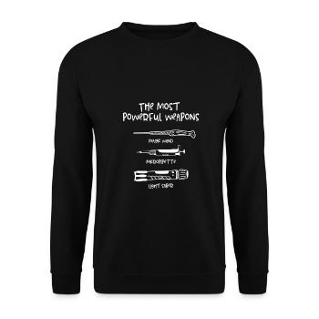 Genetics Micro-Pipette - Biology Laboratory - Unisex Sweatshirt - black - Front - Alina (178cm) & Michal (187cm)