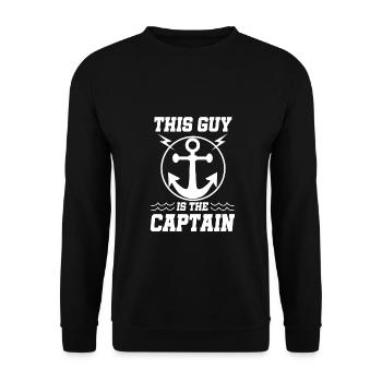 Captain Motor-Boot Sailing Segeln Segelyacht Boat - Unisex Pullover - Schwarz - Vorne - Alina (178cm) & Michal (187cm)