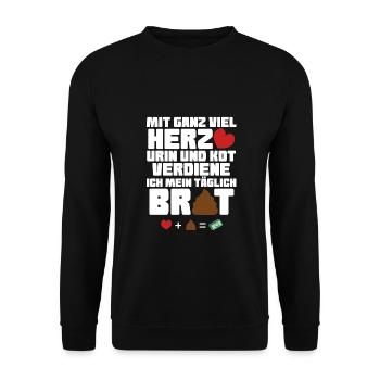 Altenpfleger Krankenpfleger Pfleger Pflegedienst - Unisex Pullover - Schwarz - Vorne - Alina (178cm) & Michal (187cm)