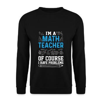 professeur de mathématiques - Sweat-shirt Unisexe - noir - Devant - Alina (178cm) & Michal (187cm)