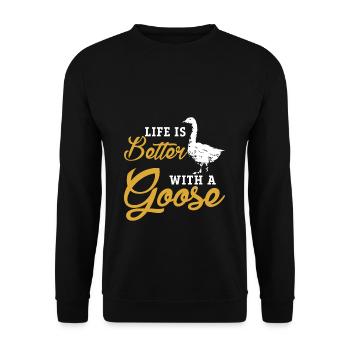 Oie - Sweat-shirt Unisexe - noir - Devant - Alina (178cm) & Michal (187cm)