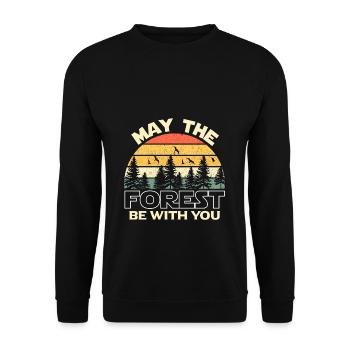 Que la FORÊT soit avec vous - nature / paysage / forêt - Sweat-shirt Unisexe - noir - Devant - Alina (178cm) & Michal (187cm)