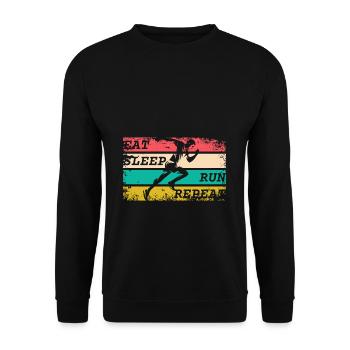 EAT SLEEP RUN REPEAT - Unisex Pullover - Schwarz - Vorne - Alina (178cm) & Michal (187cm)