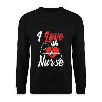 J'aime mon infirmière - Sweat-shirt Unisexe - noir - Devant - Alina (178cm) & Michal (187cm)