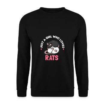 Juste une fille qui aime les rats amoureux des rats - Sweat-shirt Unisexe - noir - Devant - Alina (178cm) & Michal (187cm)