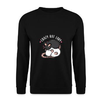 Crazy Rat Lady Rat mignon - Sweat-shirt Unisexe - noir - Devant - Alina (178cm) & Michal (187cm)