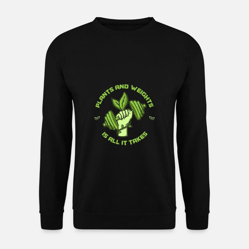 Vegan Vegetarier Fitness Gewicht Workout Geschenk - Unisex Pullover - Schwarz