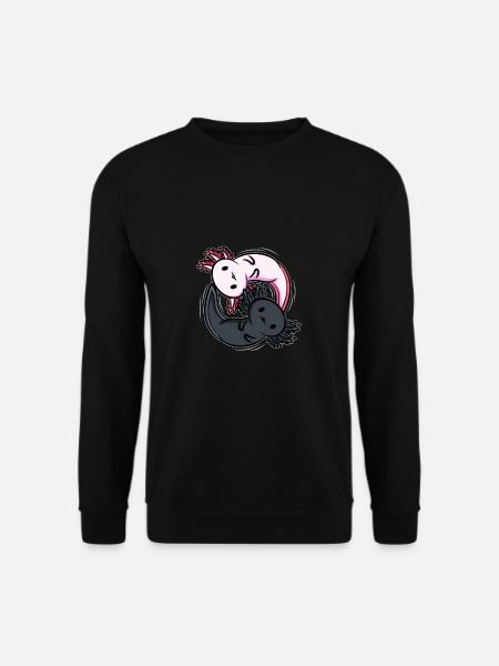 Axolotls Ying Yang Meditation Yoga Axolotl - Unisex Pullover - Schwarz