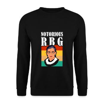 Vintage Notorious RBG tshirt - Ruth Bader Ginsbur - Unisex Pullover - Schwarz - Vorne - Alina (178cm) & Michal (187cm)