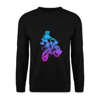 Dirt Bike - Silhouette Motocross Enduro Gift - Unisex Pullover - Schwarz - Vorne - Alina (178cm) & Michal (187cm)