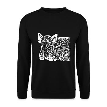 Wild boar Wild boar Pig Sow Pigs - Unisex Sweatshirt - black - Front - Alina (178cm) & Michal (187cm)