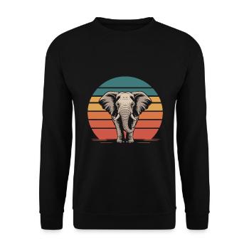 Elephant Wildlife Safari Savannah - Unisex Sweatshirt - black - Front - Alina (178cm) & Michal (187cm)