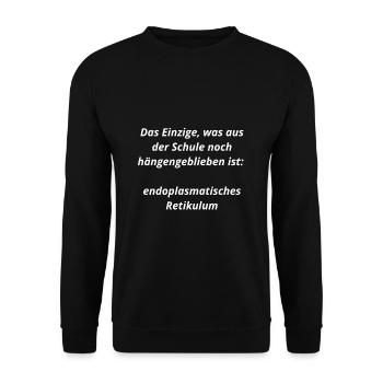 endoplasmatisches Retikulum / Bio / Abi / Schule - Unisex Pullover - Schwarz - Vorne - Alina (178cm) & Michal (187cm)