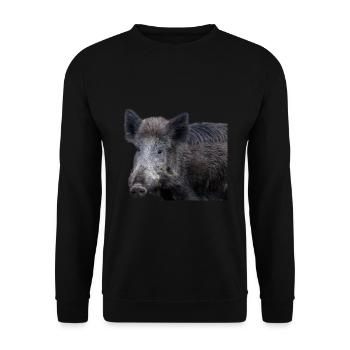 Wild boar Wild boar Pig Sow Pigs - Unisex Sweatshirt - black - Front - Alina (178cm) & Michal (187cm)