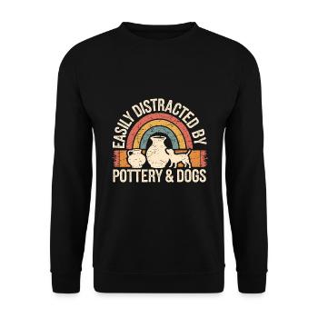 Poterie, chiens et poterie - Sweat-shirt Unisexe - noir - Devant - Alina (178cm) & Michal (187cm)