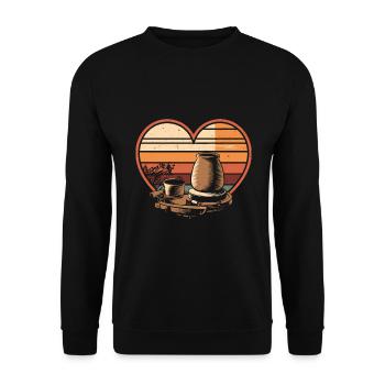 Töpfer Töpfern - Unisex Pullover - Schwarz - Vorne - Alina (178cm) & Michal (187cm)
