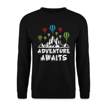 L’aventure attend les montgolfières - Sweat-shirt Unisexe - noir - Devant - Alina (178cm) & Michal (187cm)