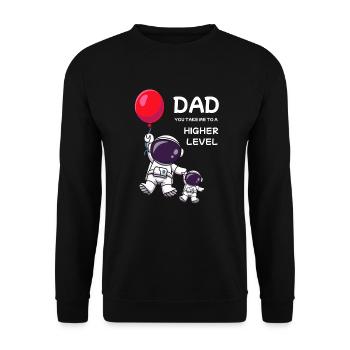 Père Papa Fête des pères Anniversaire Famille Fils Ballon - Sweat-shirt Unisexe - noir - Devant - Alina (178cm) & Michal (187cm)
