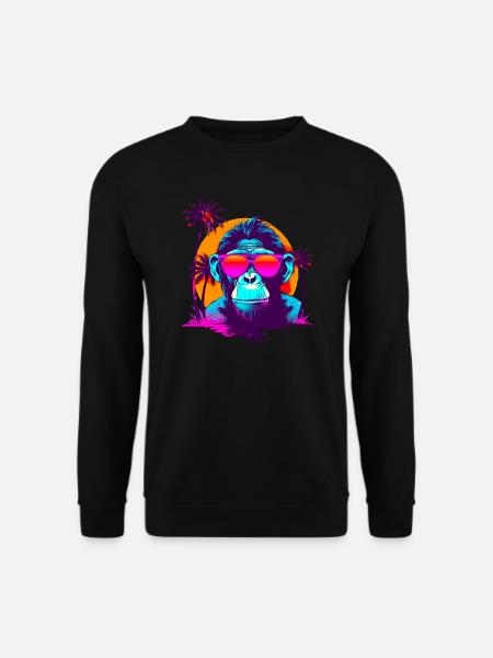 CoolChimpSunglassesRetroSunset - Unisex Pullover - Schwarz