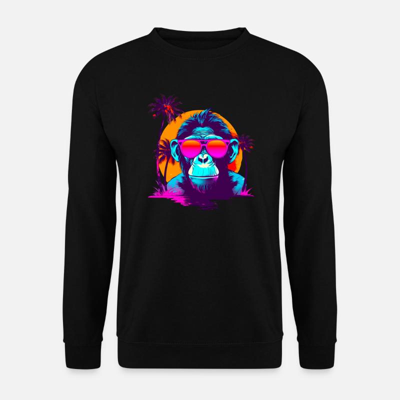 CoolChimpSunglassesRetroSunset - Unisex Pullover - Schwarz