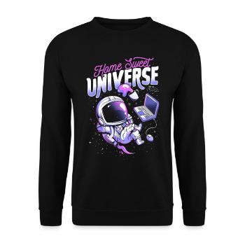 23F 0274 bk - Unisex Sweatshirt - black - Front - Alina (178cm) & Michal (187cm)