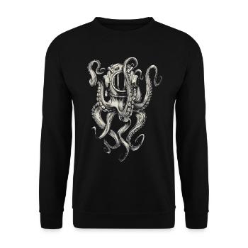 23F 0309 bk - Sweat-shirt Unisexe - noir - Devant - Alina (178cm) & Michal (187cm)