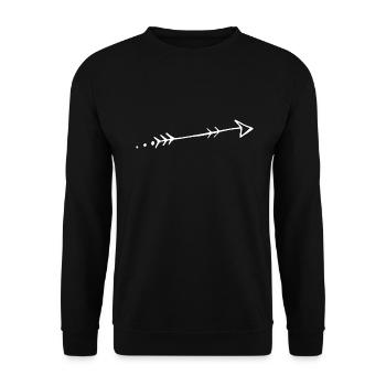 Pfeil - Unisex Pullover - Schwarz - Vorne - Alina (178cm) & Michal (187cm)
