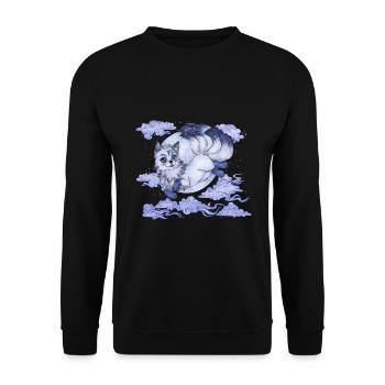 Kitsune Fuchs Fuchsgeist Inari Japan Mythologie - Unisex Pullover - Schwarz - Vorne - Alina (178cm) & Michal (187cm)