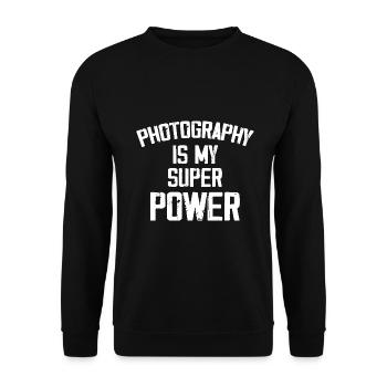 Photography Is My Super Power - Funny - Unisex Sweatshirt - black - Front - Alina (178cm) & Michal (187cm)