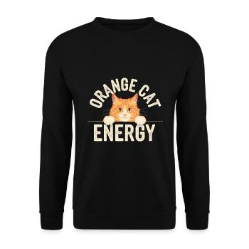 Tabby Orange Katze Katzenliebhaber - Unisex Pullover - Schwarz - Vorne - Alina (178cm) & Michal (187cm)