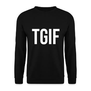TGIF - Dieu merci, c'est vendredi - cadeau - Sweat-shirt Unisexe - noir - Devant - Alina (178cm) & Michal (187cm)