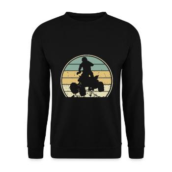 quad cadeau humour vintage quad moto motocross - Sweat-shirt Unisexe - noir - Devant - Alina (178cm) & Michal (187cm)