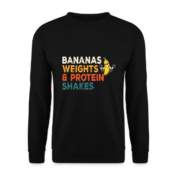 Fitness Banana Séance d’entraînement Routine d’entraînement Gym - Sweat-shirt Unisexe - noir - Devant - Alina (178cm) & Michal (187cm)