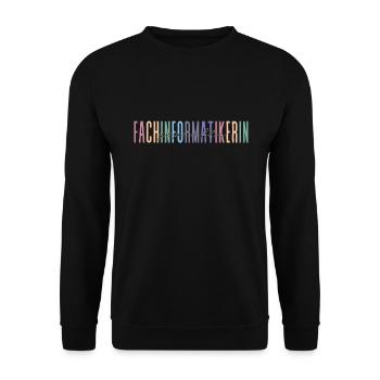 geprüfte Fachinformatikerin - buntes Design - Unisex Pullover - Schwarz - Vorne - Alina (178cm) & Michal (187cm)