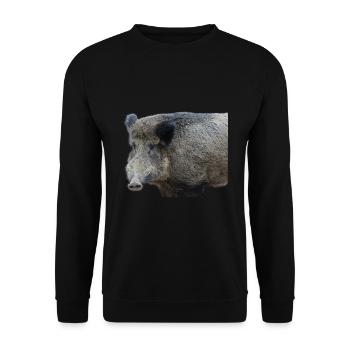 Wild boar Wild boar Pig Sow Pigs - Unisex Sweatshirt - black - Front - Alina (178cm) & Michal (187cm)