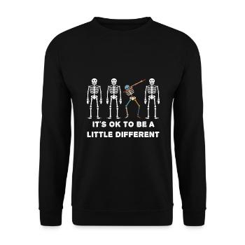 Skelett Dabbing (Unterschied-Edition) - Unisex Pullover - Schwarz - Vorne - Alina (178cm) & Michal (187cm)
