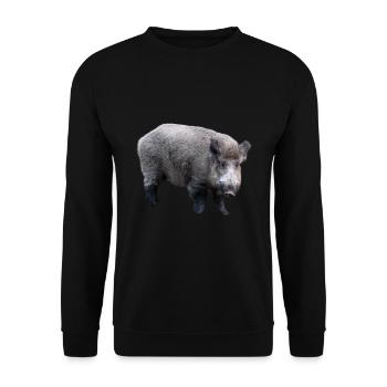 Wildschwein - Unisex Pullover - Schwarz - Vorne - Alina (178cm) & Michal (187cm)