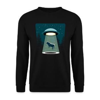 Méfiez-vous ufo - Sweat-shirt Unisexe - noir - Devant - Alina (178cm) & Michal (187cm)