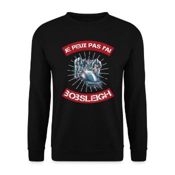 bobsleigh sport d'hiver glace froid je peux pas - Sweat-shirt Unisexe - noir - Devant - Alina (178cm) & Michal (187cm)