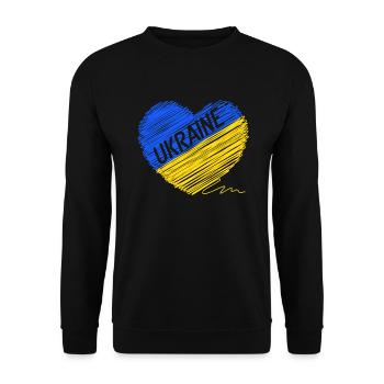 Ukraine Flag - Pray For Ukraine - Viva Ukraine - Unisex Sweatshirt - black - Front - Alina (178cm) & Michal (187cm)