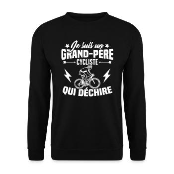 Je suis un Grand-père Cycliste qui déchire - Sweat-shirt Unisexe - noir - Devant - Alina (178cm) & Michal (187cm)