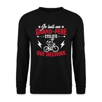 Je suis un Grand-père Cycliste qui déchire - Sweat-shirt Unisexe - noir - Devant - Alina (178cm) & Michal (187cm)
