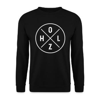Brennholz - Holzfäller - Wald - Axt - Baum - Holz - Unisex Pullover - Schwarz - Vorne - Alina (178cm) & Michal (187cm)
